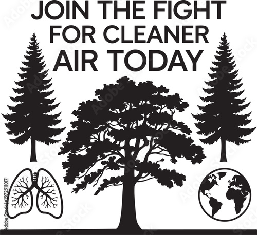 Clean air awareness environmental protection illustration