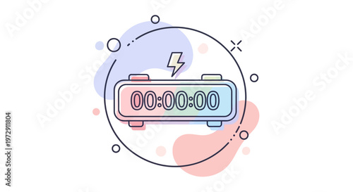 Digital stopwatch timer icon symbol.