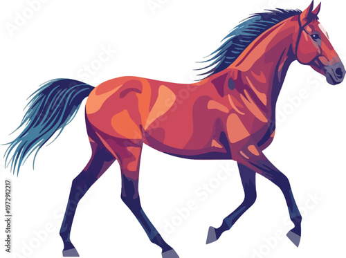 Horse vector illustration silhouette isolated on cute design on pure white background