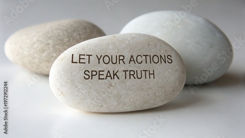 Принти на полотні Stone with message 'Let Your Actions Speak Truth'