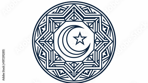 Islamic star and crescent symbol.