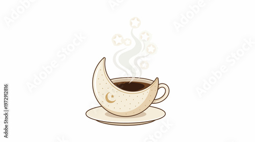 Steaming hot cup of coffee.