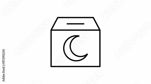 Carton with crescent moon symbol.