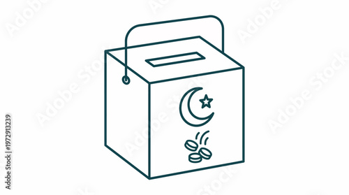 Zakat donation box for charity.