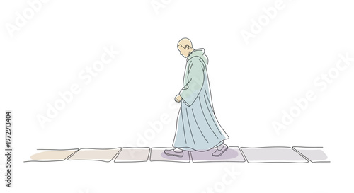 Man wearing a long green robe.