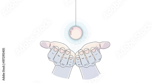 Gloved hands holding a light orb.