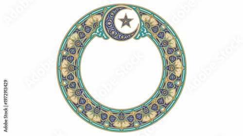 Intricately designed circular pendant with star.