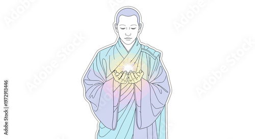 Woman Wearing Traditional Asian Robe.