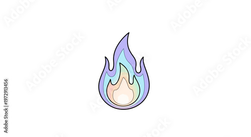 Flame icon with purple blue hues.