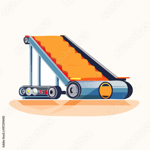 ローラーコンベアのイラスト・物流倉庫・工場