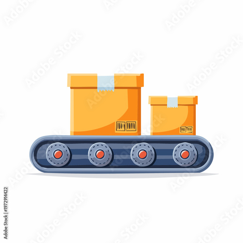 ローラーコンベアのイラスト・物流倉庫・工場