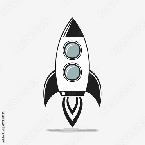 Rocket ship vector illustration isolated on white background
