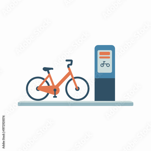 Minimalist Public Bike Sharing Station Vector