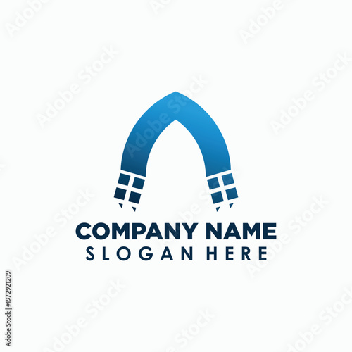 up level and digital logo concept, technology icon design