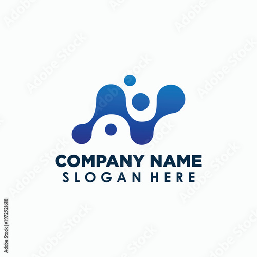 letter N and digital logo design template, digital icon vector