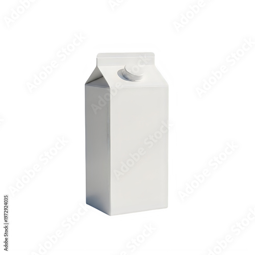 A white carton milk container with a spout isolated on white background