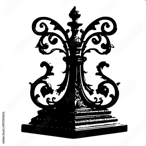 Antique lamp post pillar silhouette version 3