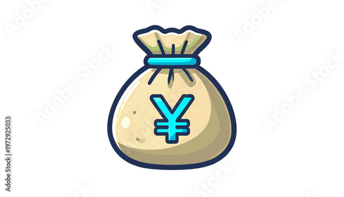 Money bag with yen symbol presented as savings and finance concept illustration vector