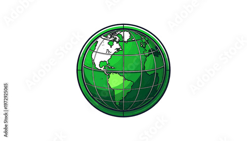 Globe with continents shown as global earth and world concept in illustration style vector