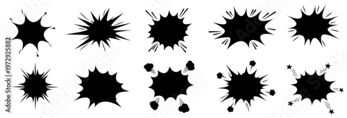 Vector set of explosion speech bubble.