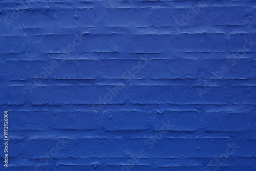 Принти на полотні Blue painted brick wall with smooth texture and uniform appearance
