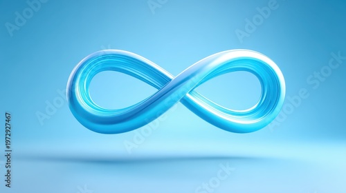 Fluid Blue Infinity Symbol Representing Endless Possibilities and Connection in a Modern Design
