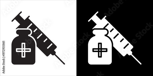 Immunization Icon Sheet Black And White