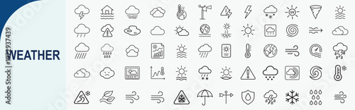 Weather Icons Collection: A comprehensive collection of meticulously crafted weather icons. Featuring a diverse range of meteorological symbols.