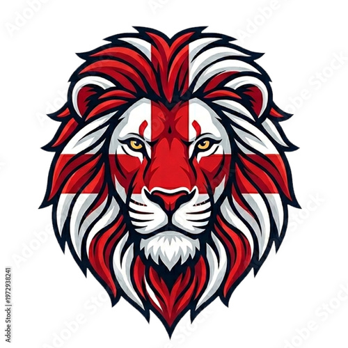 Lion Head with england pattern vector