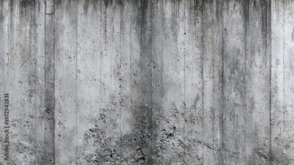 Obraz premium Grungy Concrete Wall Texture with Vertical Stains and Patches.