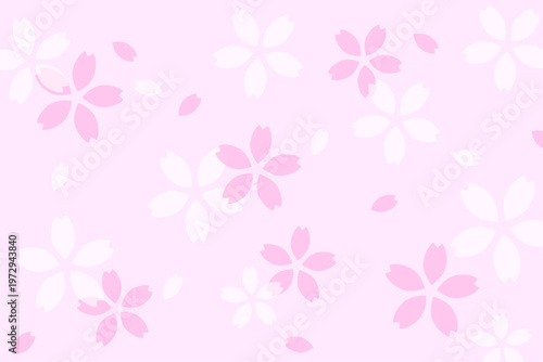 春色　桜　花びら　和風　パターン背　景素材　ピンク