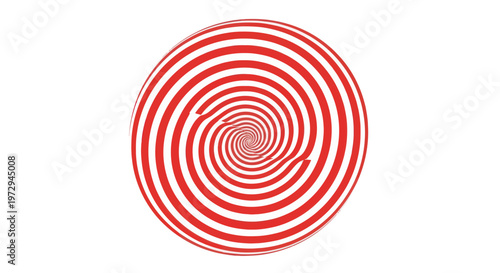 Hypnotic Red and White Swirl Optical Illusion