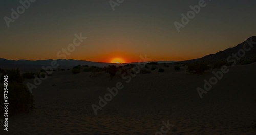 Sunrise Over Mesquite Dunes Death Valley Desert Dawn Timelapse 4K Wide Angle
