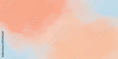 Vibrant abstract watercolor background with copy space featuring a grunge paper texture of fiery orange and red paint splashes with hot yellow flame smoke and pink clouds for a vintage art wallpaper