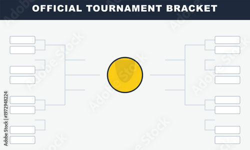 Hand-drawn clean minimalist official tournament bracket template featuring organized competition match schedules for sports events championship authentic illustration