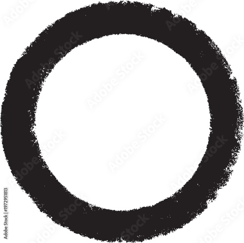 ペイントタッチの丸アイコン　黒太丸　ベクター　EPS　Adobe Illustrator Artwork