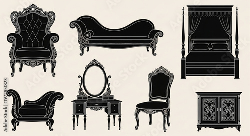 Elegant Antique Furniture Collection - Ornate Designs and Timeless Style.