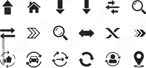 Black and white navigation black white background arrows