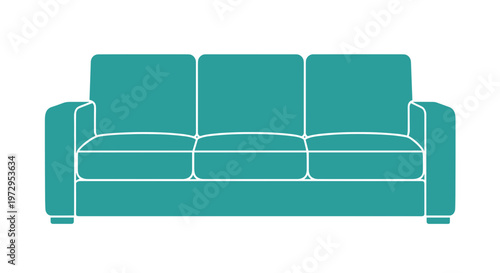 Teal Three Seater Sofa Furniture.