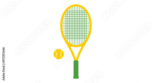 Tennis racket and yellow ball 1.