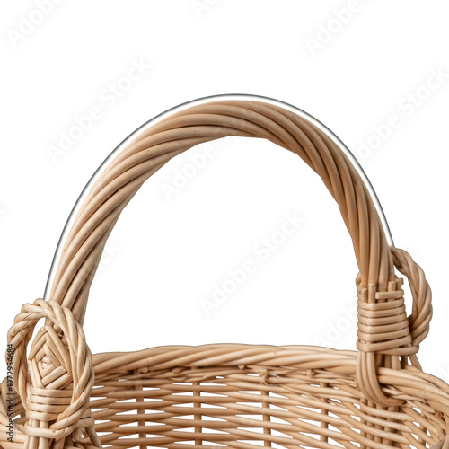 Woven wicker handle close up