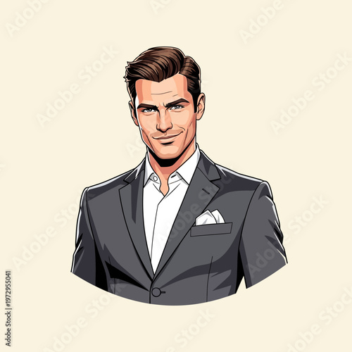 Illustration of a man in a suit.