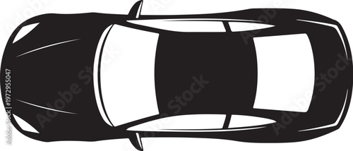 Black car overhead view vehicle down