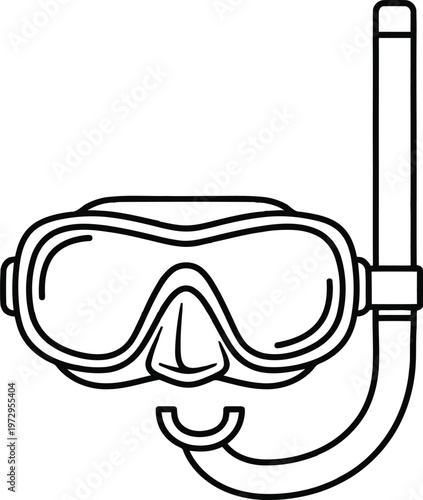 snorkeling gear, diving mask and tube