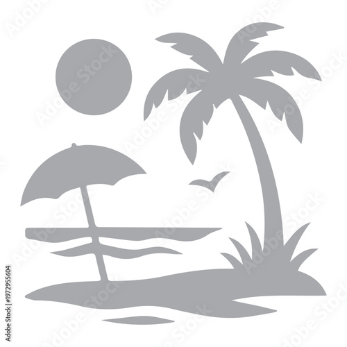Tropical Beach Silhouette