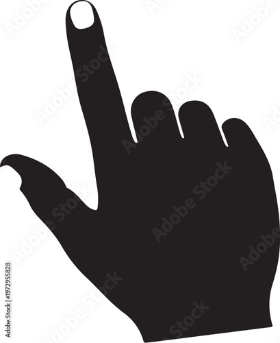 Black hand gesture with index finger raised finger
