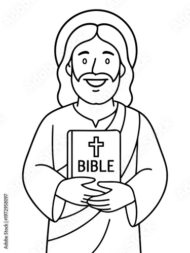 Spiritual Portrait: A representation of a revered figure, radiating serenity, holding a sacred scripture close.