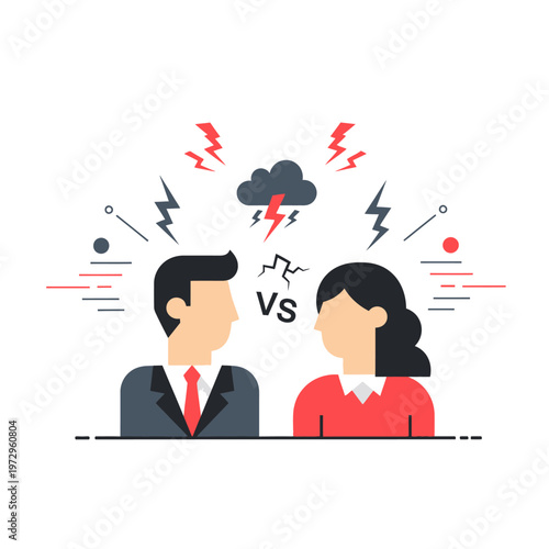 Man vs Woman Conflict Concept - Argument, Disagreement, Opposition, Battle