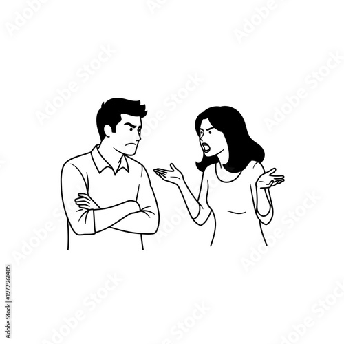 Angry Couple Arguing, Frustrated Man and Woman in Conflict, Relationship Dispute