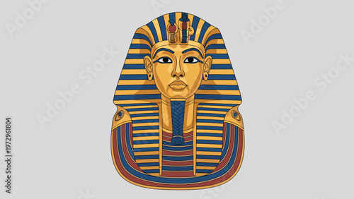 Iconic funerary mask of King Tutankhamun represents the rich history and artistic heritage of ancient Egyptian royalty.